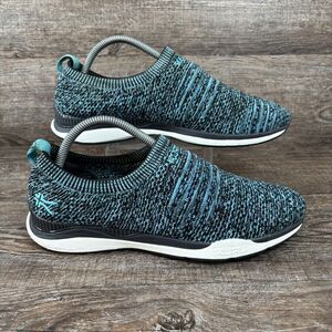 Kuru Stride Shoes Women's 10.5 Claypso Blue Jet Black White Mesh Slip-On Sneaker